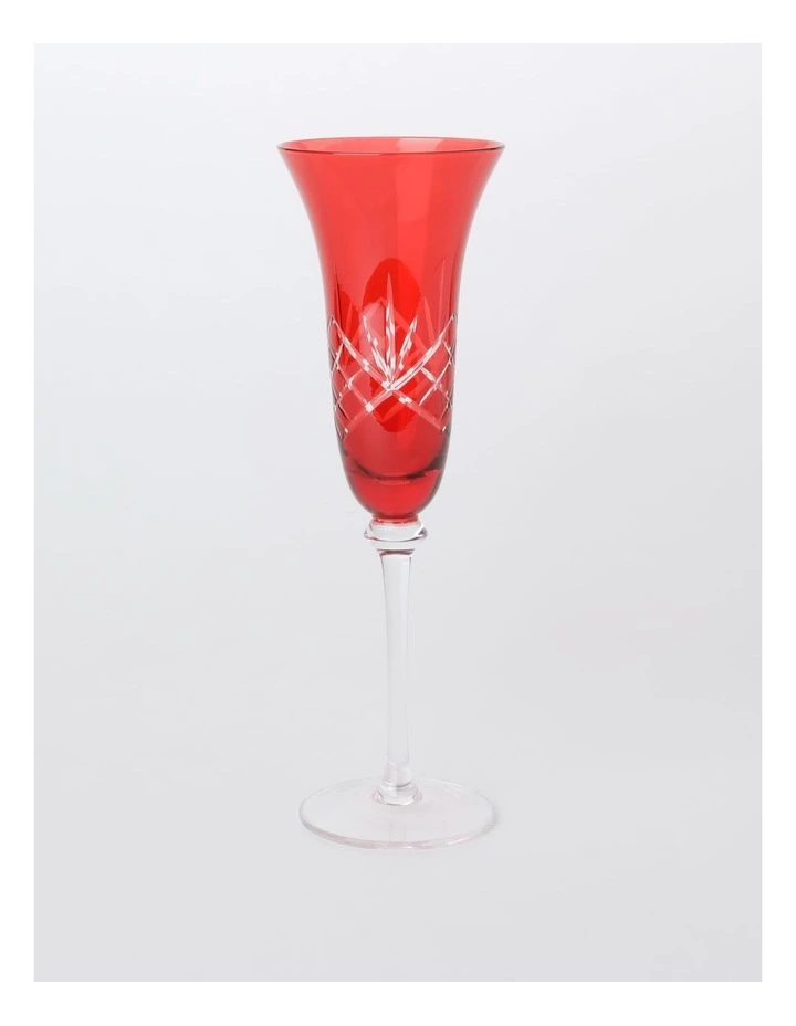 Traditional Christmas Champagne Glass Set of 4 in Red image 1