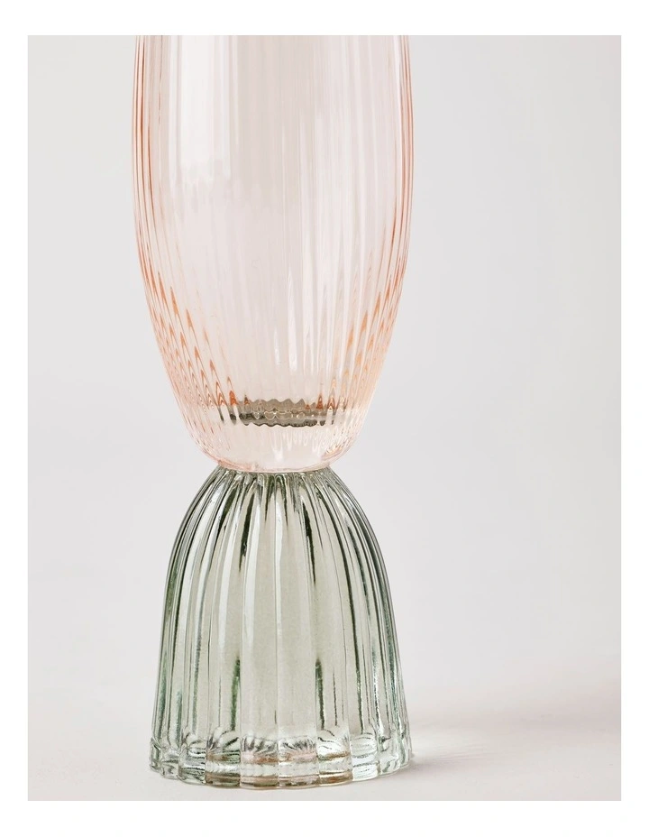 Pastel Brights Champagne Flute Pink/Green Set of 2 image 3