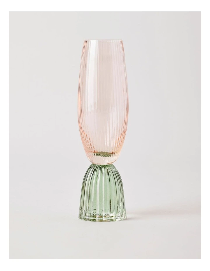 Pastel Brights Champagne Flute Pink/Green Set of 2 image 4
