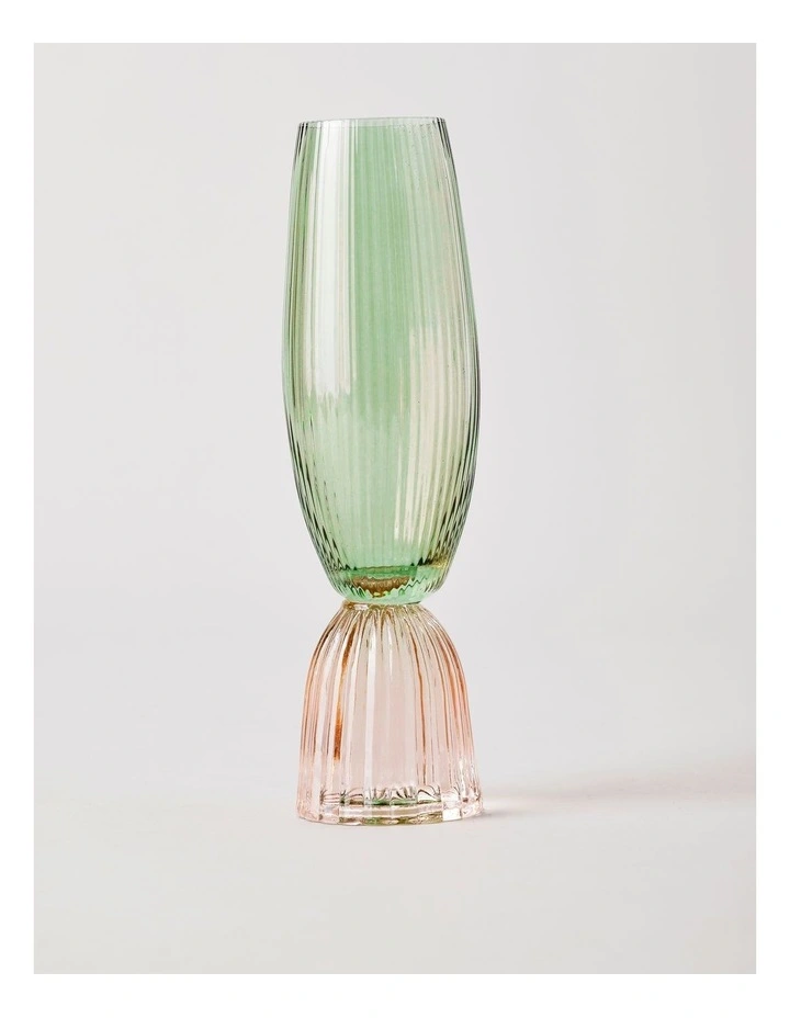 Pastel Brights Champagne Flute Set of 2 in Green/Pink image 3