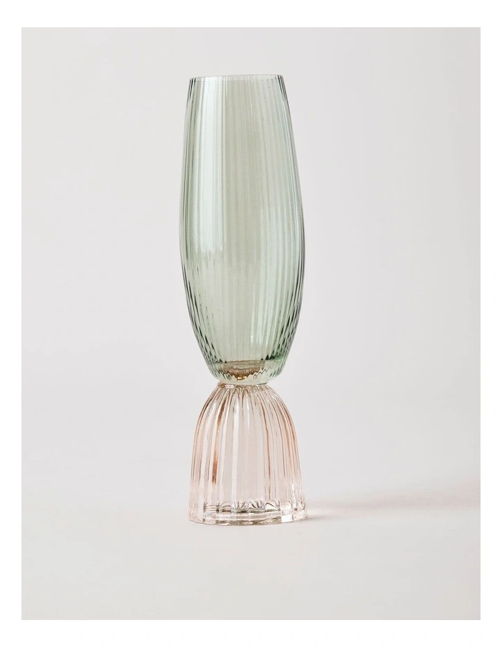 Pastel Brights Champagne Flute Set of 2 in Green/Pink image 3