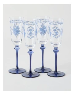 Mazarine Champagne Glass 140ml Set of 4 in Blue