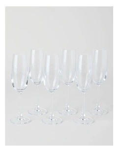 Flute Glasses 250ml Set of Six