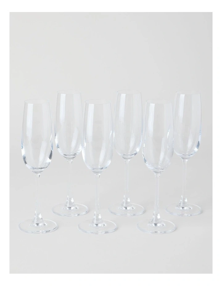 Flute Glasses 250ml Set of Six image 1