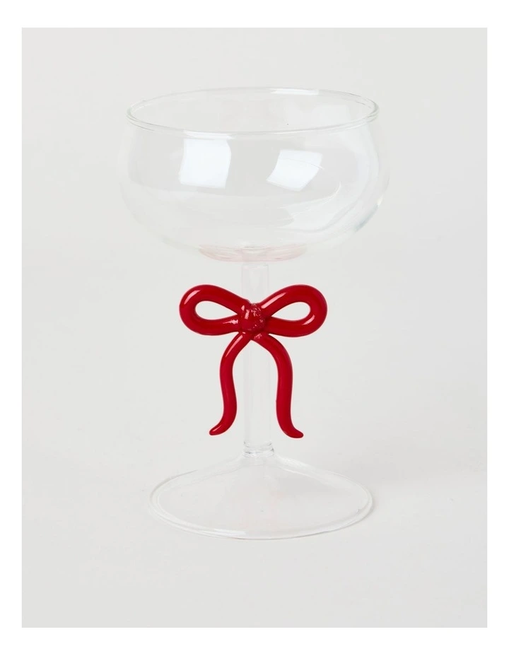 Ruby Bow Coupe Glass Set of 2 220ml in Red image 3