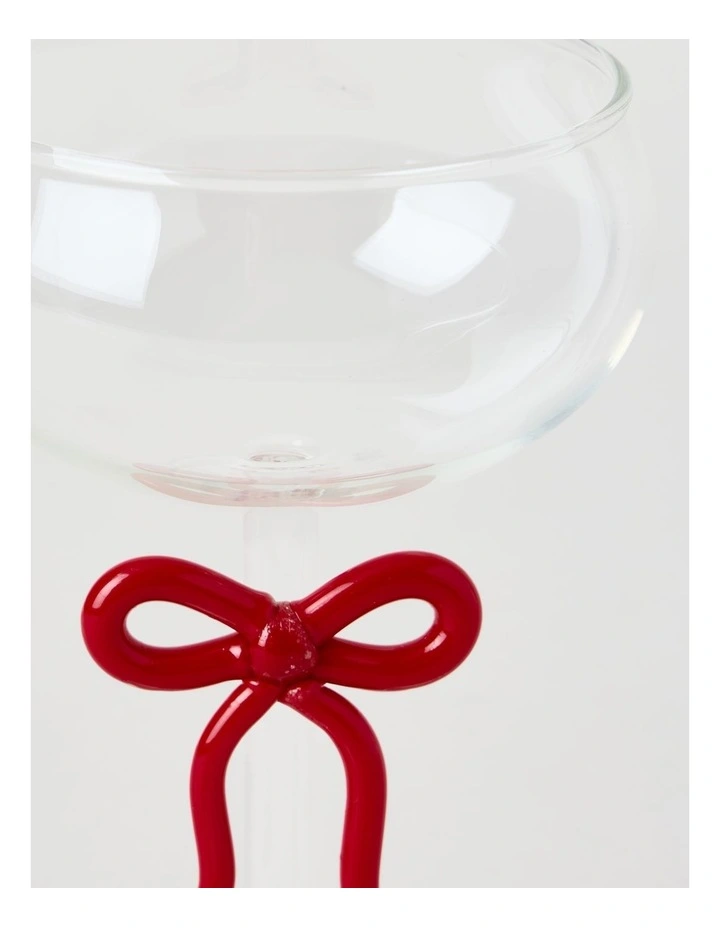 Ruby Bow Coupe Glass Set of 2 220ml in Red image 5