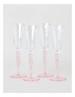 Maisie Champagne Glass Set of 4 150ml in Pink
