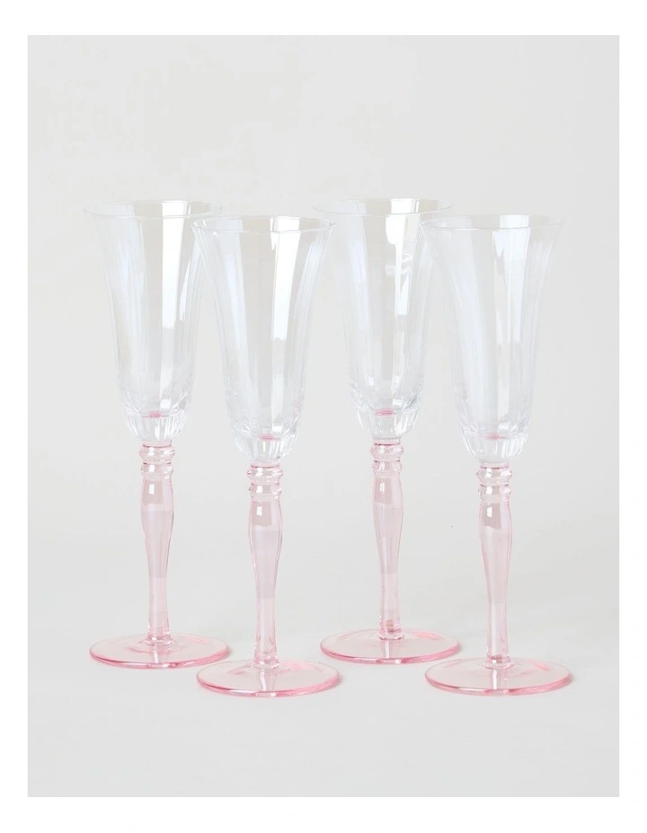 Maisie Champagne Glass Set of 4 150ml in Pink image 1