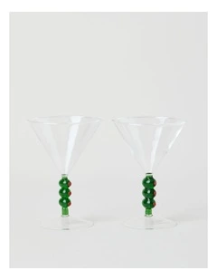 Olive Martini Glass Set of 2 220ml in Clear