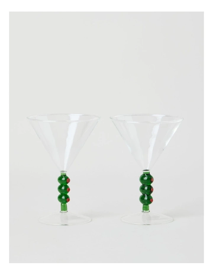 Olive Martini Glass Set of 2 220ml in Clear image 1
