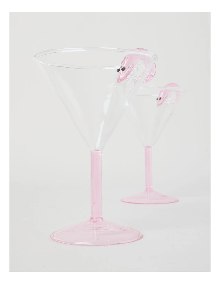 Martini Prawn Glass Set of 2 220ml in Pink image 4