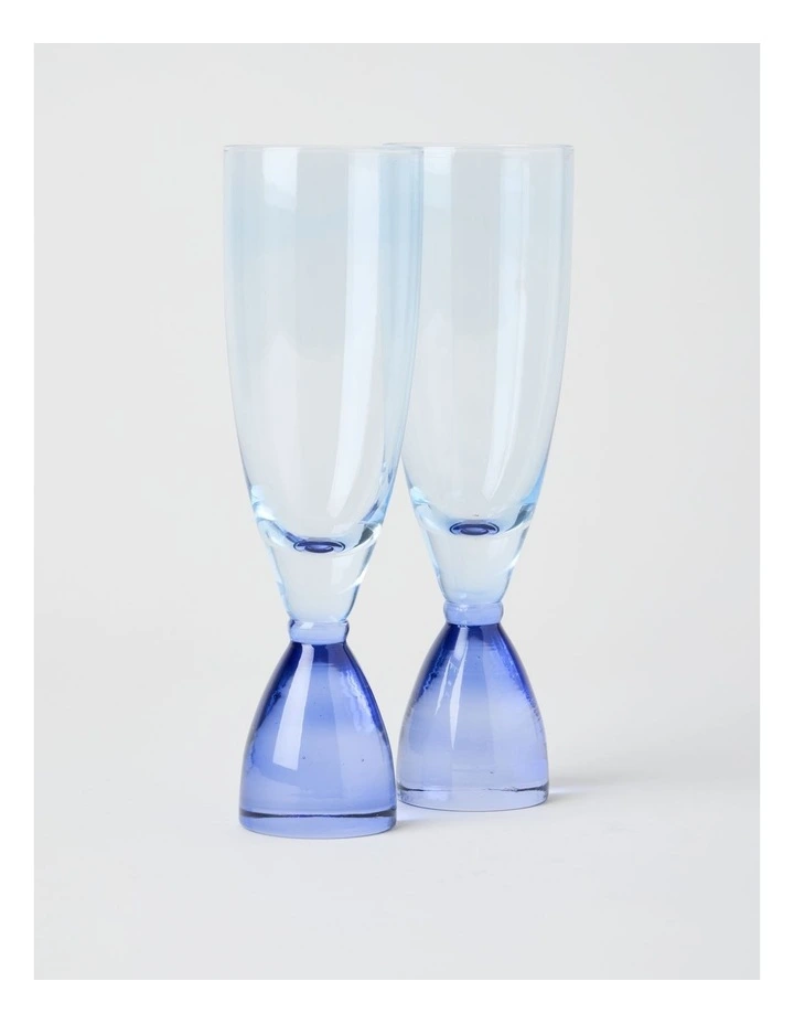Two Tone Flute Set of 2 250ml in Blue image 1