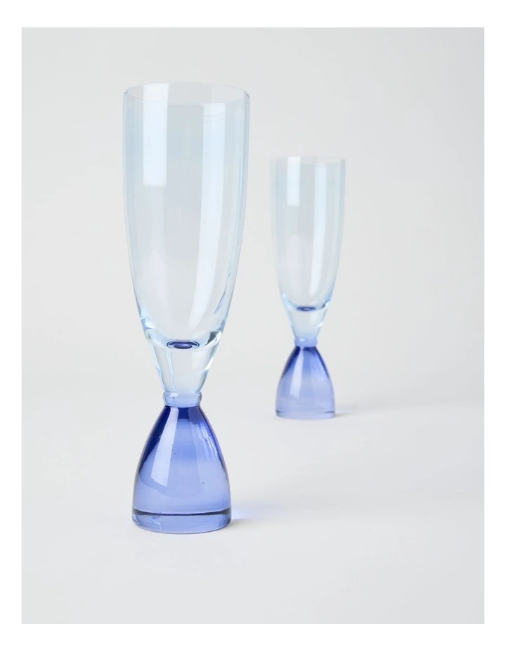 Two Tone Flute Set of 2 250ml in Blue image 2