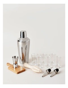 Cocktail Shot Glass Set of 14 in Silver