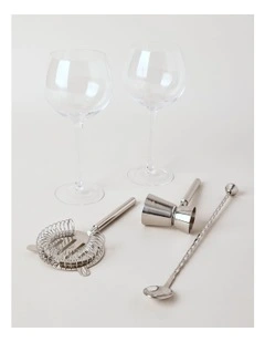Cocktail Spritz Cocktail Making Set of 6 in Silver
