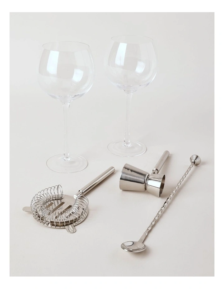 Cocktail Spritz Cocktail Making Set of 6 in Silver image 1