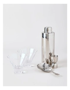 Cocktail Martini Lovers Prep Set of 5 in Silver