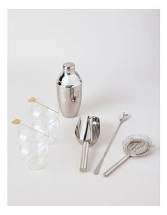 Cocktail Mixologist Cocktail Making Set of 8 in Silver
