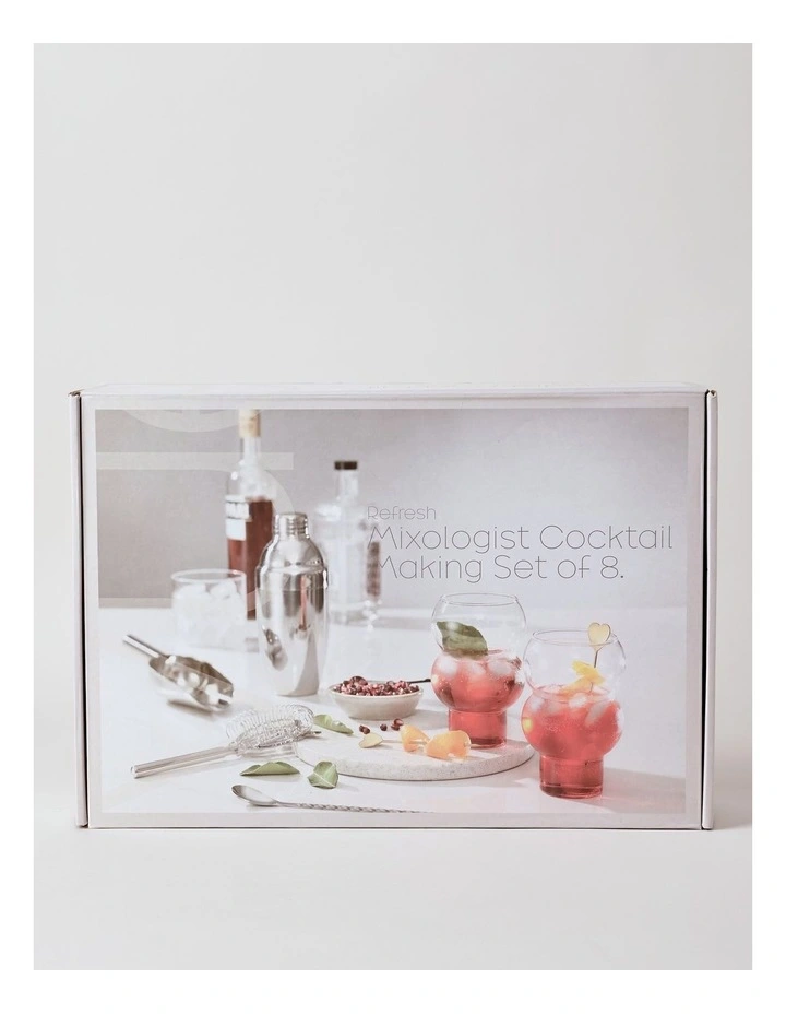 Cocktail Mixologist Cocktail Making Set of 8 in Silver image 5