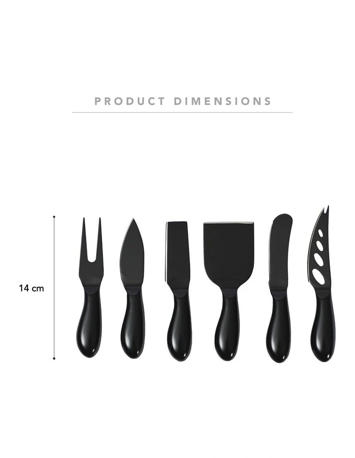 Cheese Knives Set Of 6 in Black image 3