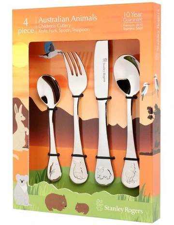 Children's Cutlery 4 Piece Set - Australian Animals