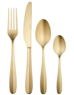 Gift Boxed Oakwood Cutlery Set 16 Piece in Champagne