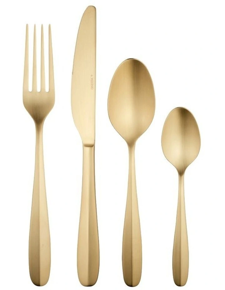 Gift Boxed Oakwood Cutlery Set 24 Piece in Champagne image 1