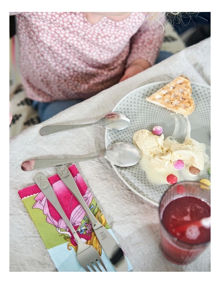 Children's Cutlery Bino Set of 4 in Silver image 2