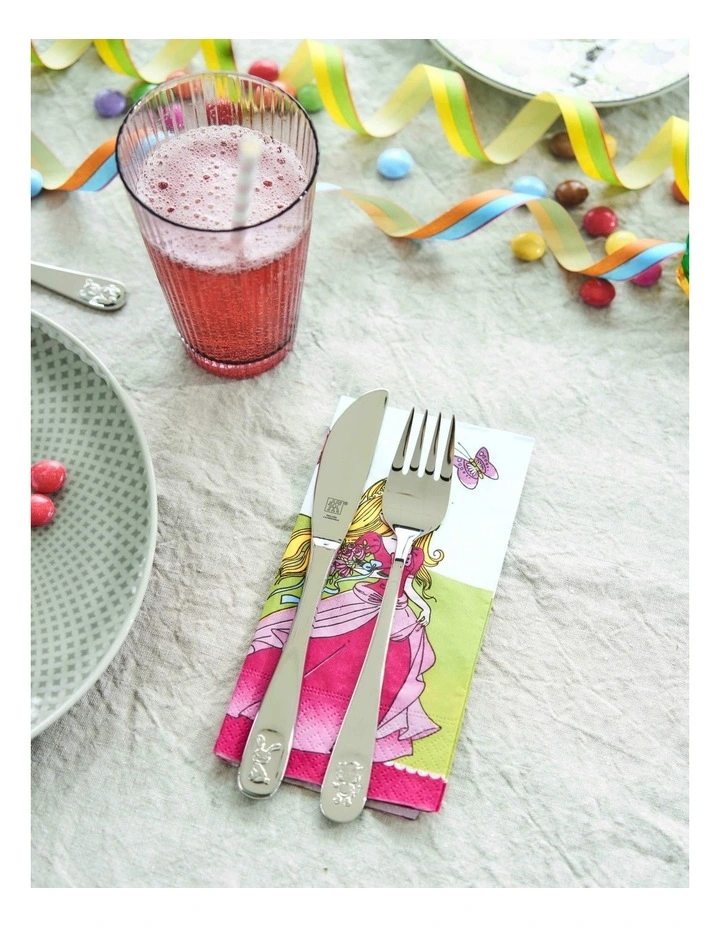 Children's Cutlery Bino Set of 4 in Silver image 4