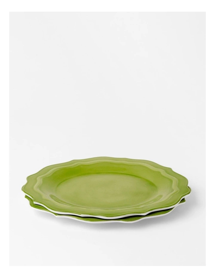 Positano Green Scalloped Salad Plate 2 Pack in Green image 2