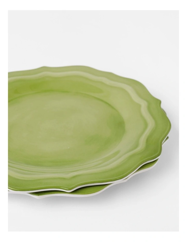 Positano Green Scalloped Salad Plate 2 Pack in Green image 5