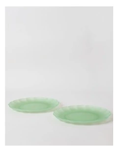 Petals Dinner Plate Set of 2 in Green