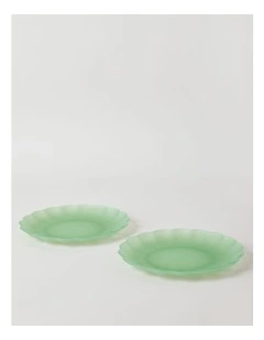 Petals Side Plate Set of 2 in Green