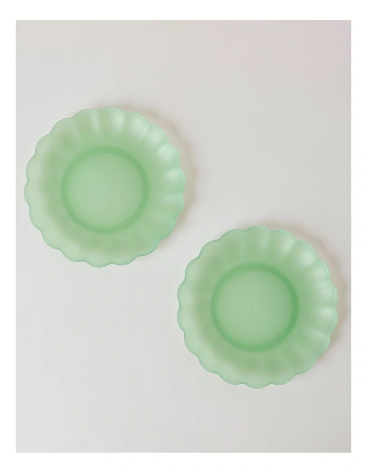 Petals Side Plate Set of 2 in Green image 2