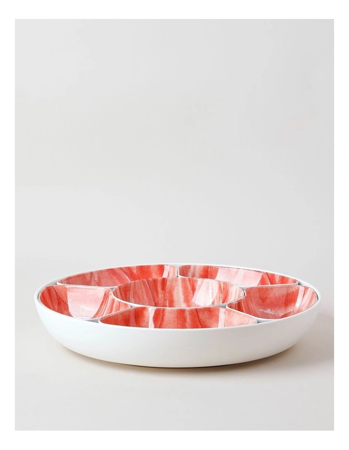 Petals Chip & Dip Lazy Susan in Pink image 1