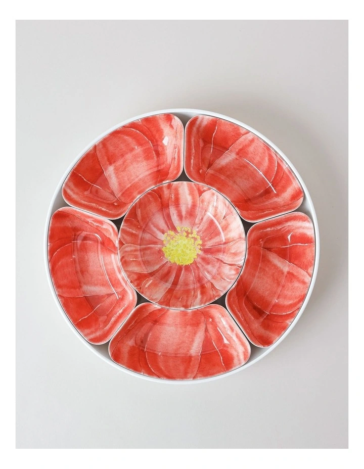 Petals Chip & Dip Lazy Susan in Pink image 2