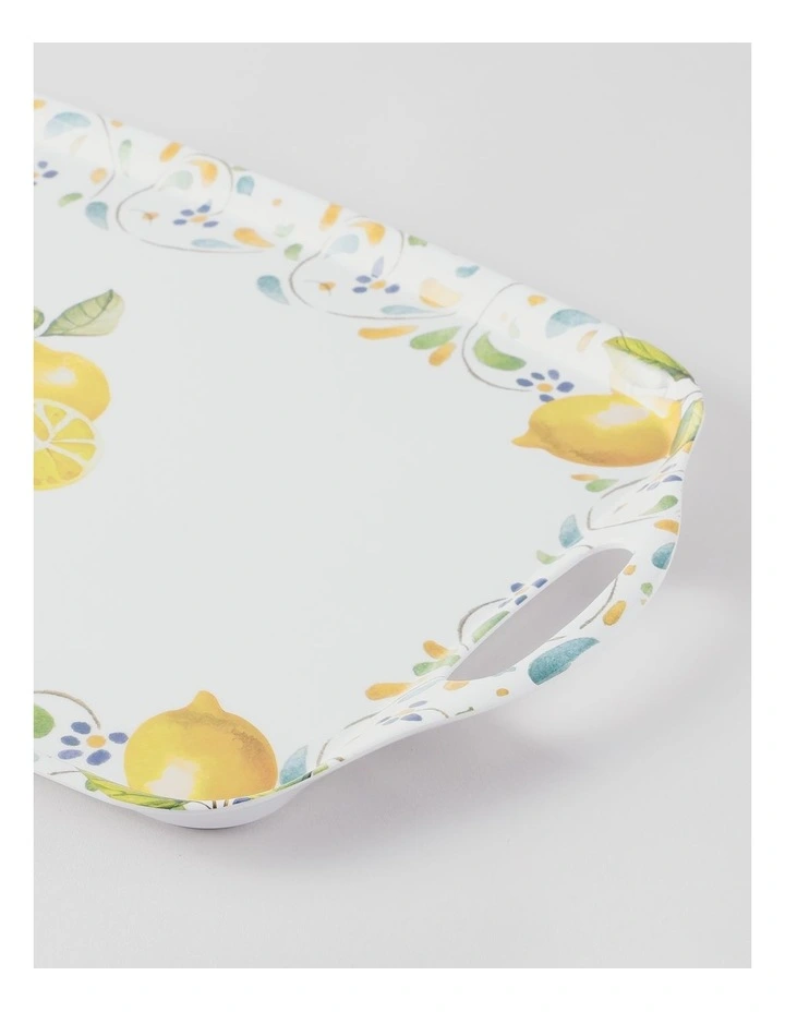 Positano Lemon Handled Tray in Multicolour image 2
