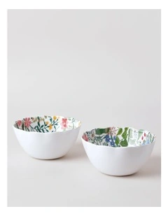 Petals Cereal Bowl Set of 2 in Floral
