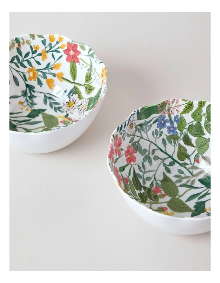 Petals Cereal Bowl Set of 2 in Floral image 2