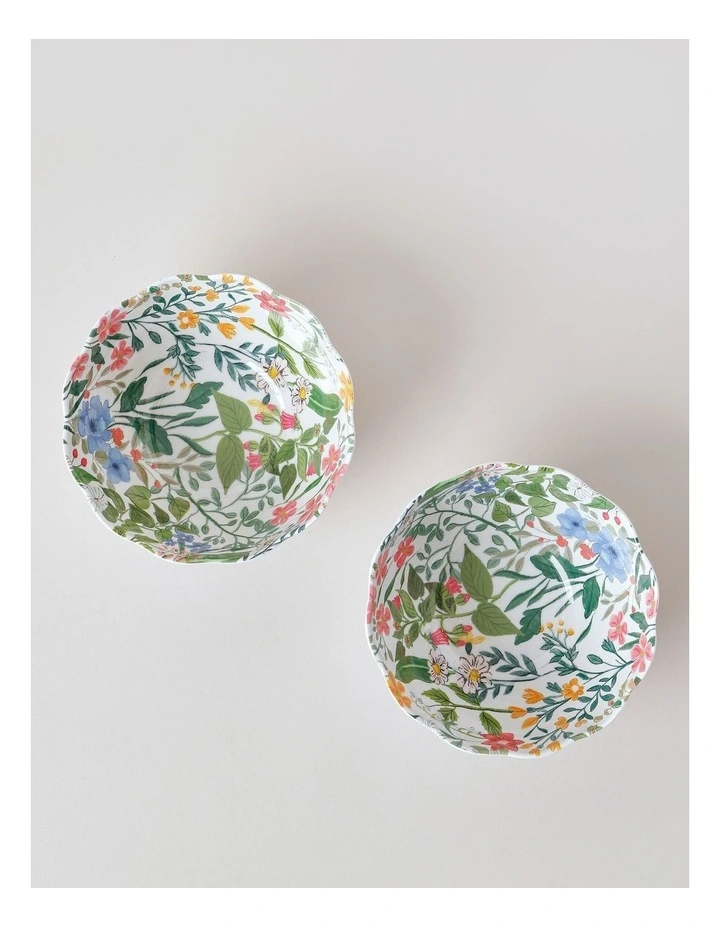 Petals Cereal Bowl Set of 2 in Floral image 3
