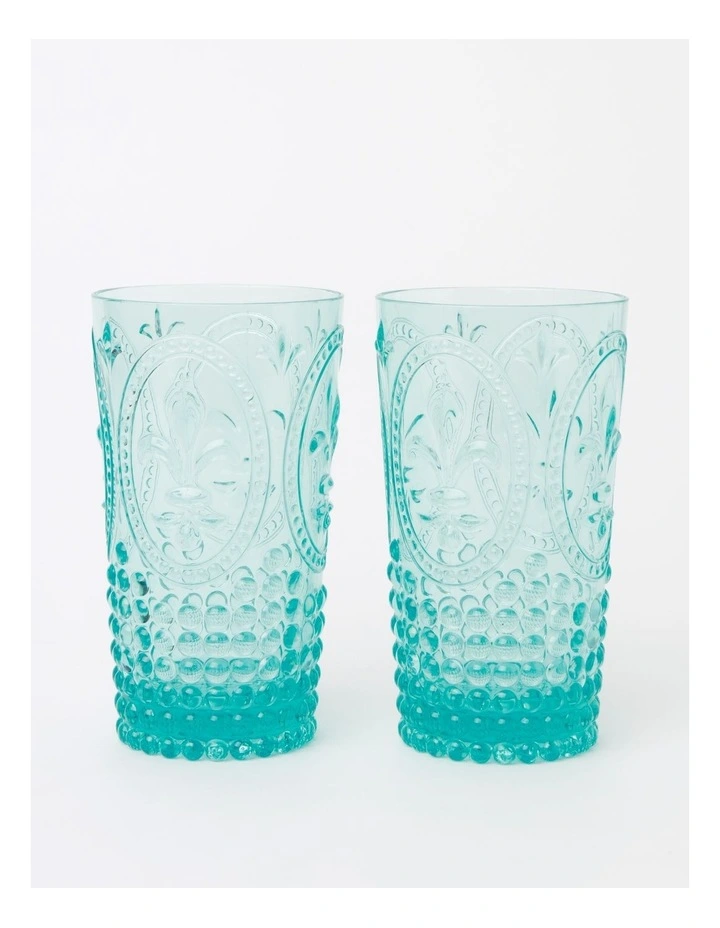 Mediterranean Hi Ball Cup Set of 2 in Green image 1