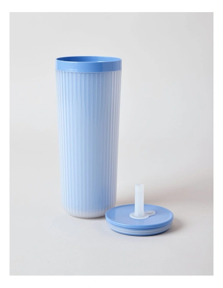 Sunshine Travel Tumbler with Straw in Blue image 3