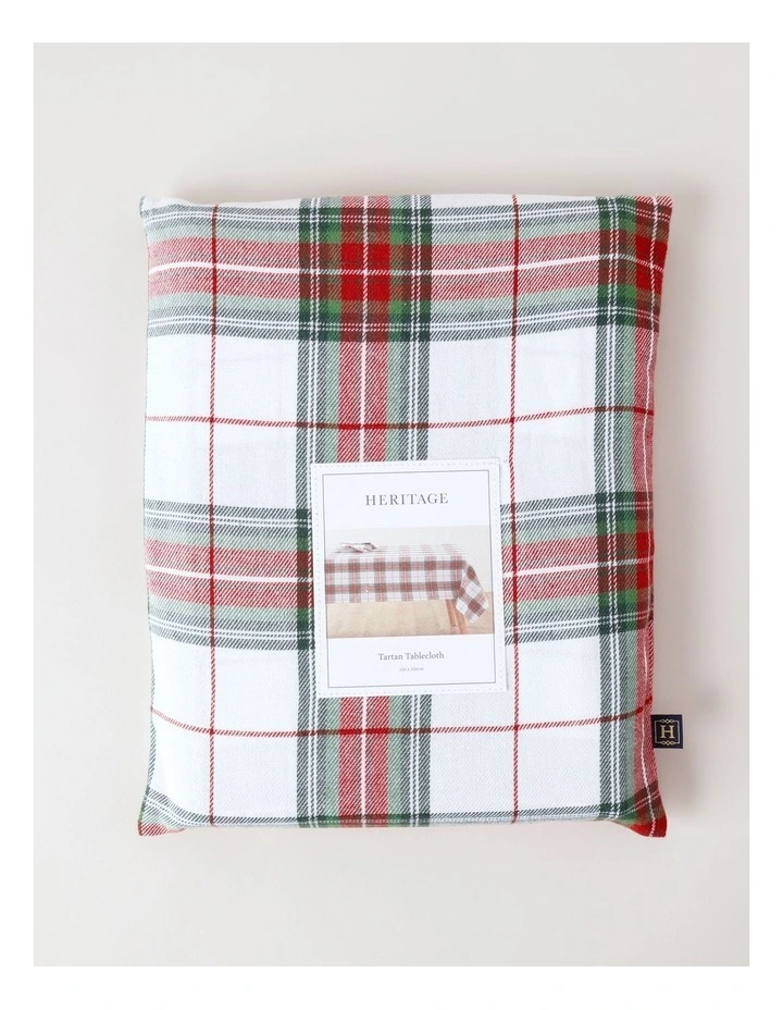 Tartan Tablecloth in White image 1