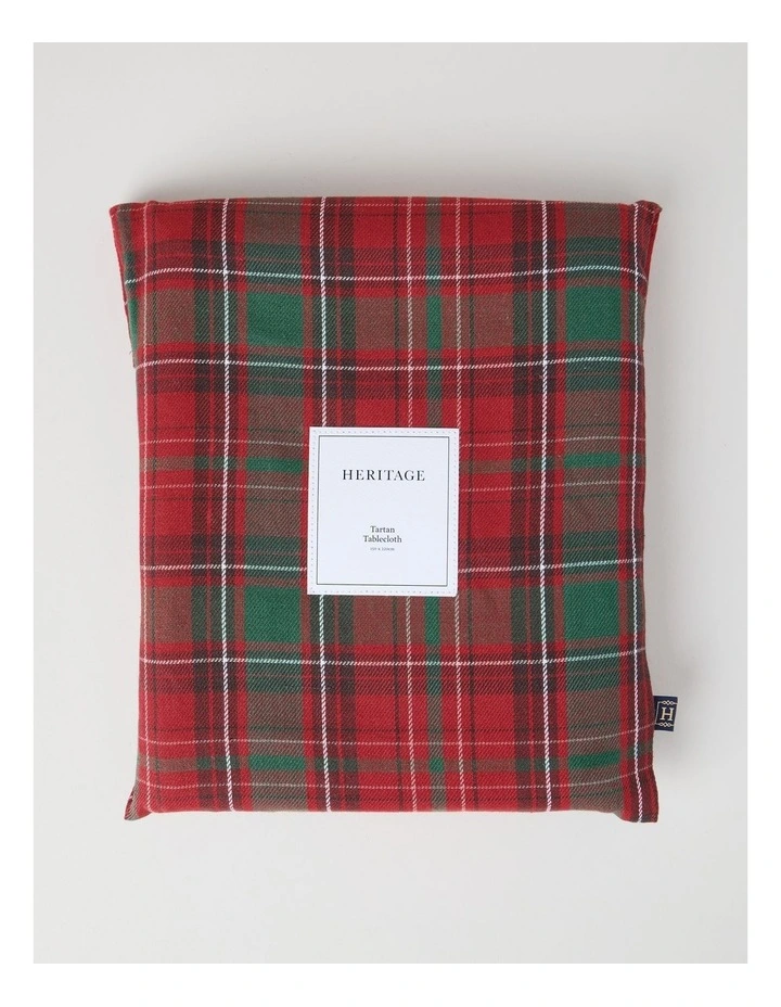 Heirloom Tartan Tablecloth 150 x 220cm in Red and Green image 1