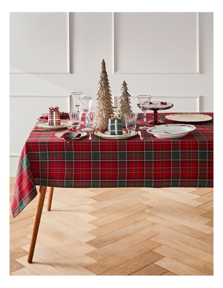 Heirloom Tartan Tablecloth 150 x 220cm in Red and Green image 2
