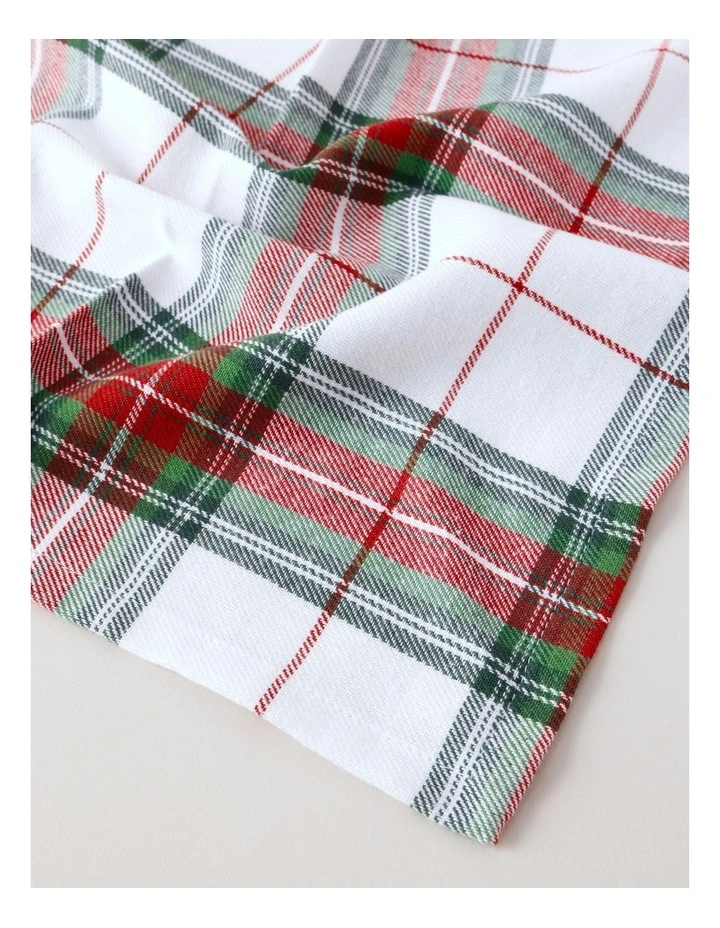 Tartan Napkin Set of 4 in White image 3