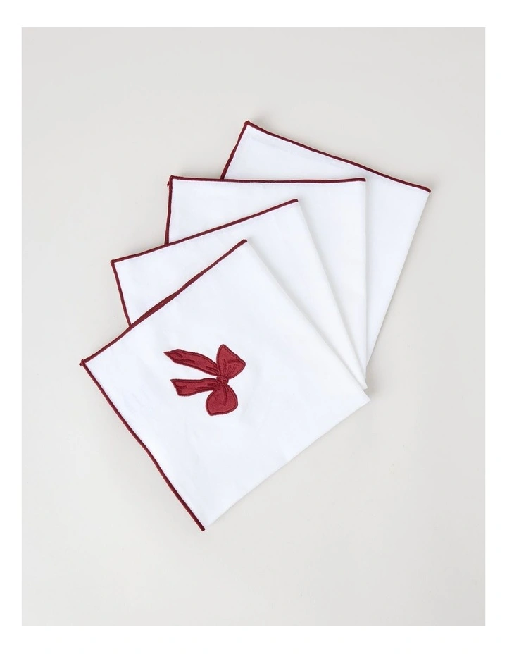 Christmas Bow Napkins Set of 4 45 x 45cm image 3