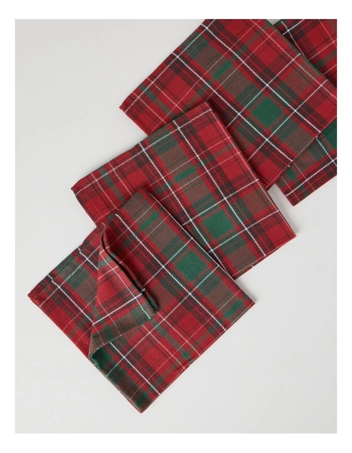 Heirloom Tartan Napkin Set of 4 40 x 40cm in Red and Green image 3