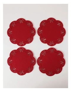 Bow Placemat Set of 4 in Red