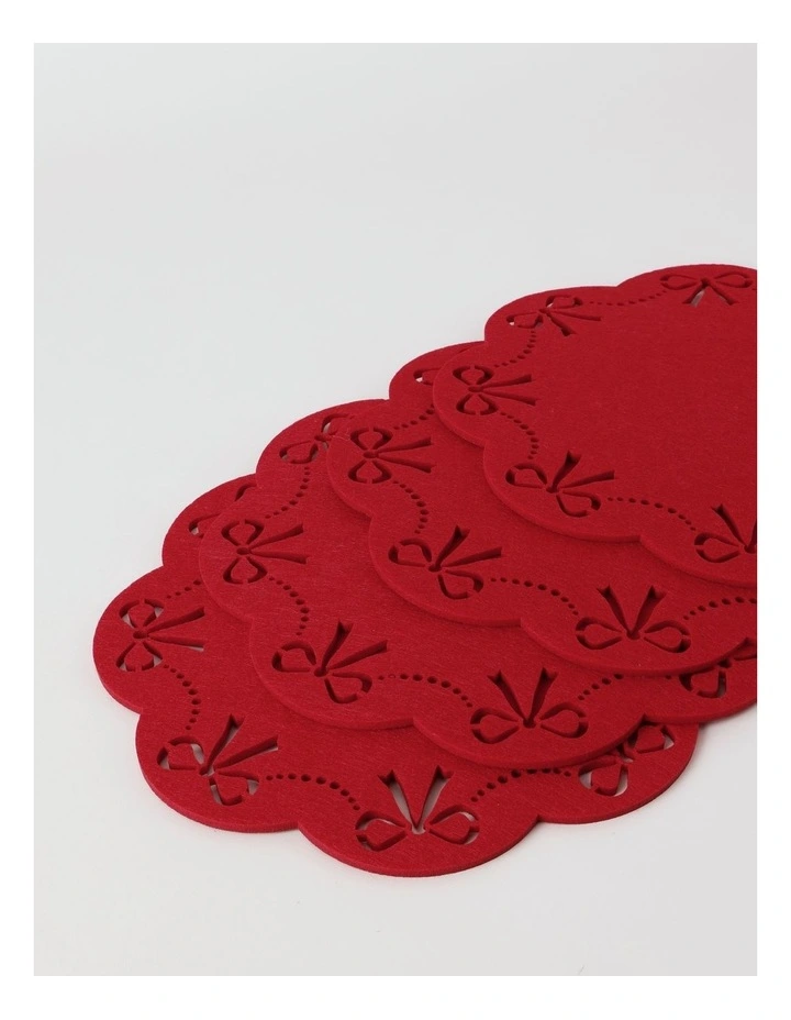 Bow Placemat Set of 4 in Red image 3